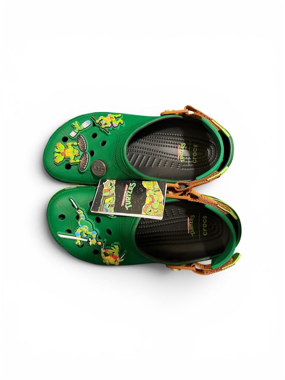 CROCS Green Teenage Mutant Ninja Turtles Clog Sandals with Brown Strap